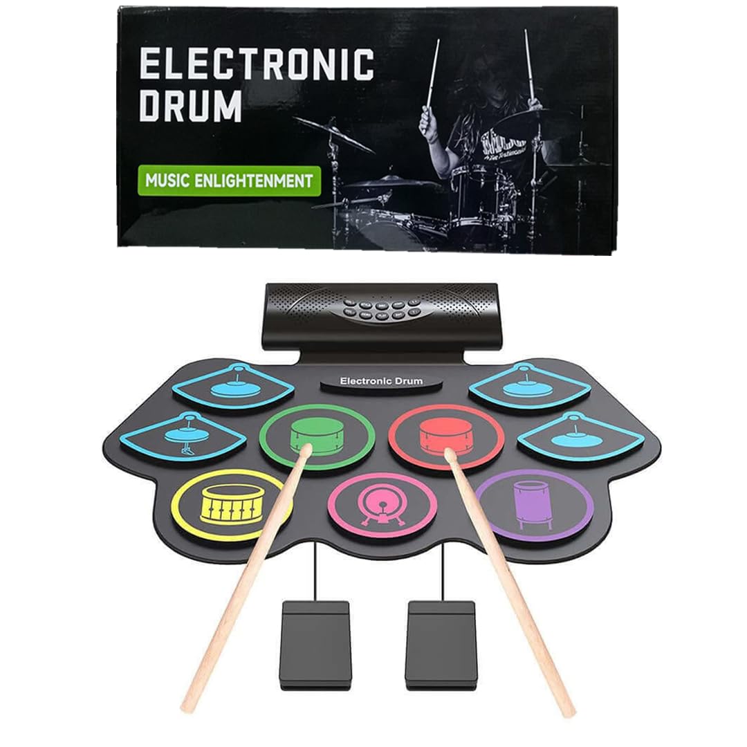 Electronic Drum Set, Playmaster Electric Drum Set Roll Up Drum Pad (BIS CERTIFIED)