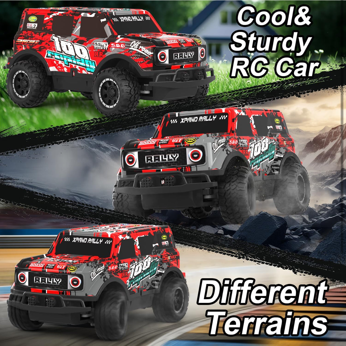 Remote Control Car, 1/24 Scale Light Up Racing Car Toys with Cool Led Lights