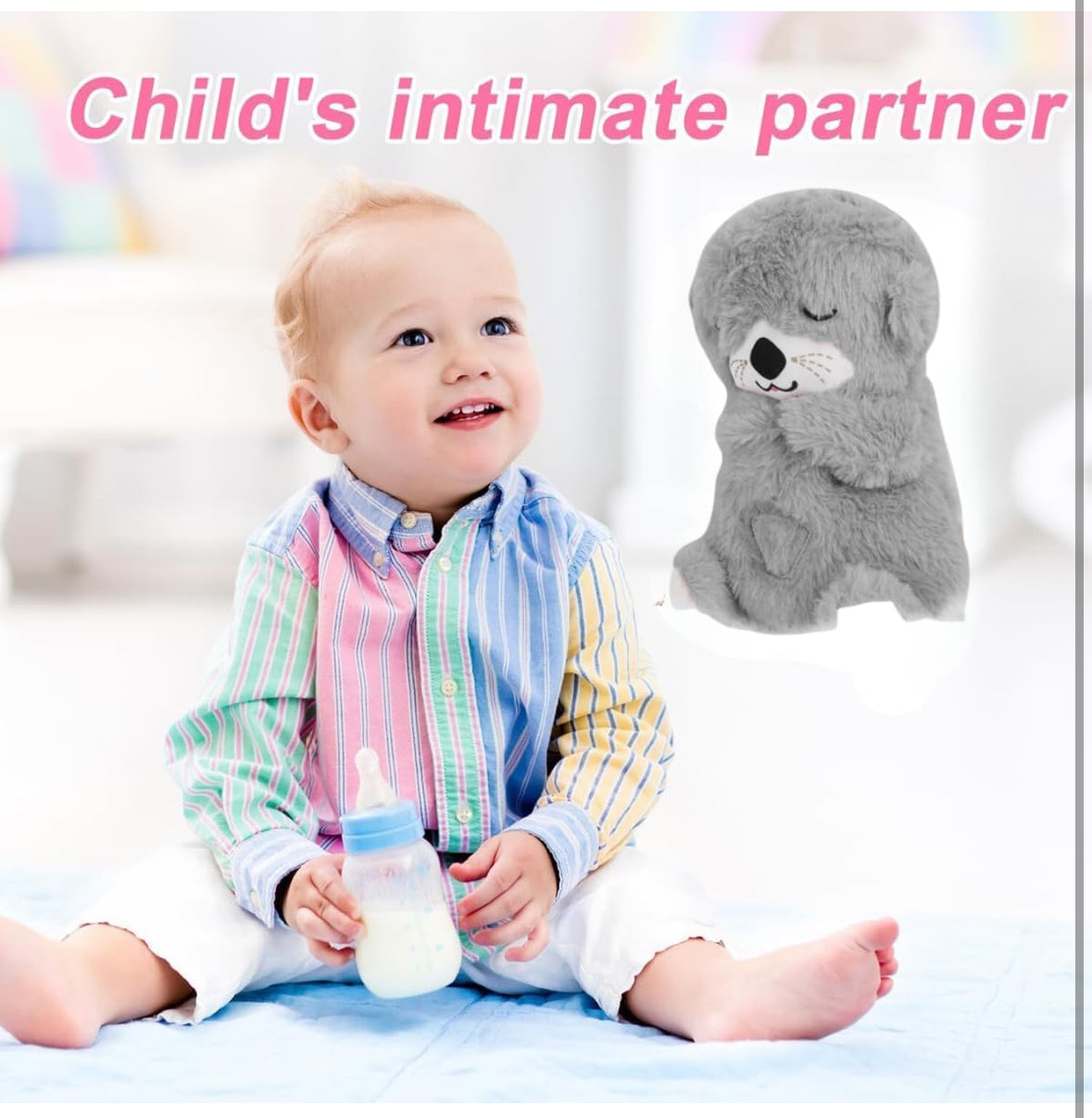 Soft Breathing Teddy with Music & Lights