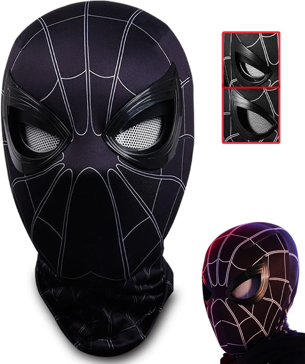 Spiderman mask for kids - jaw adhustable eye blinking mask