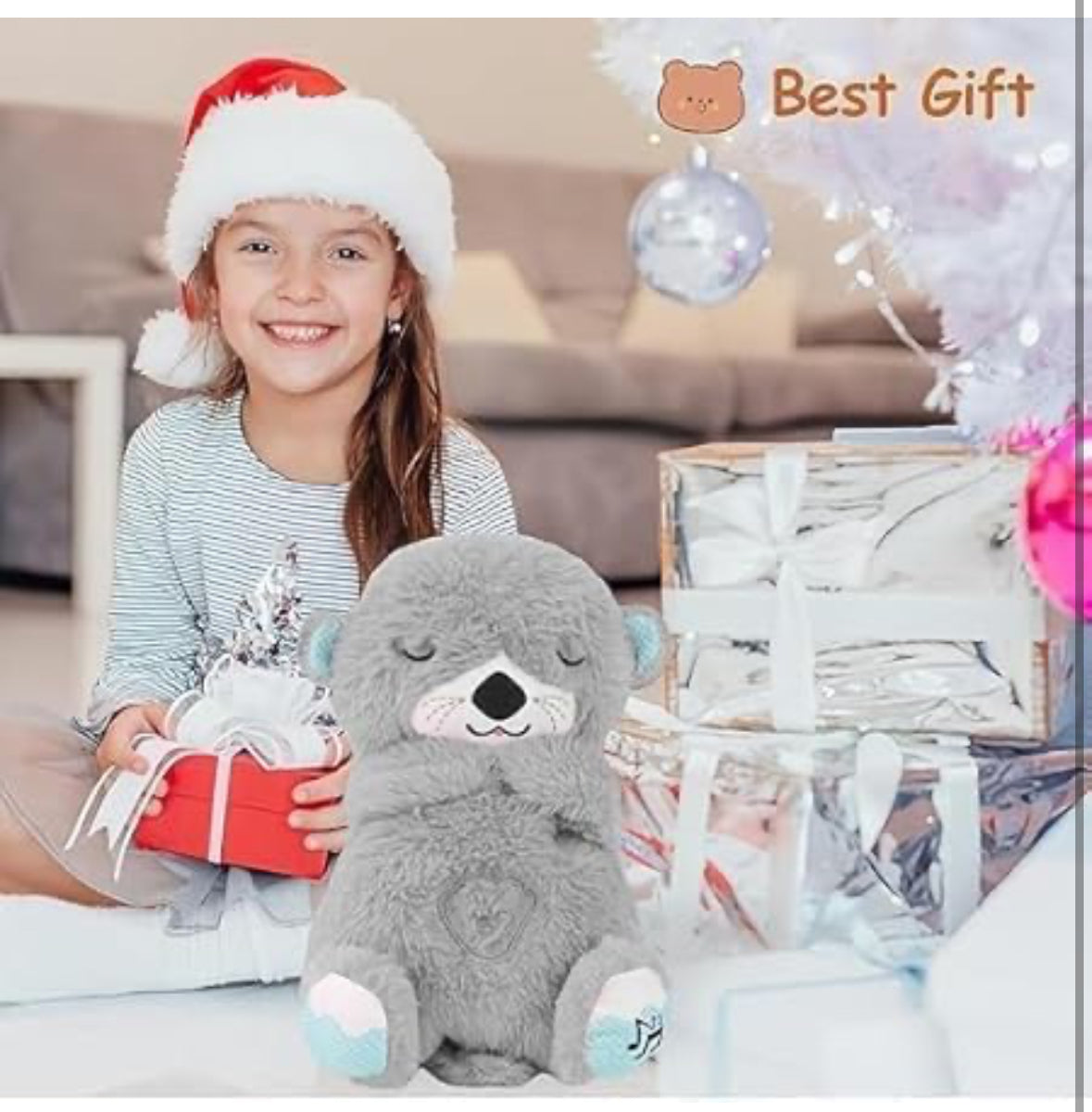 Soft Breathing Teddy with Music & Lights