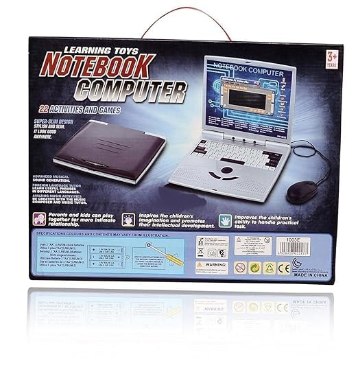 Educational Laptop Computer Toy for Kids, 30 Fun Activities, USB & Battery Powered, Grey, Ages 3+ Years