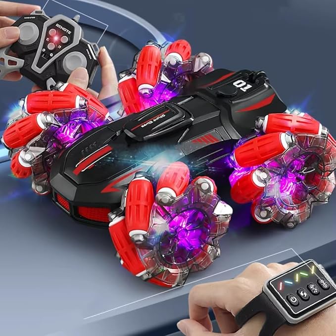 RC Stunt Car, 2.4GHz Remote Control, 360° Rotation, LED Lights, Dual-Sided Driving, Rechargeable Battery, All-Directional Drift