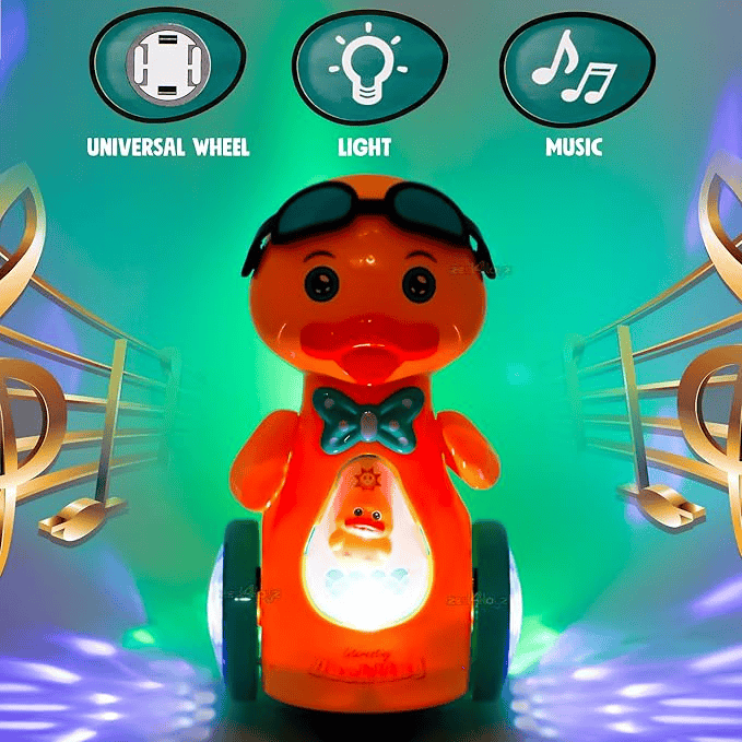 Musical Dancing Duckling Toy with Flashing Lights, Walking and Dancing Action, Educational Baby Toy with Sound Effects