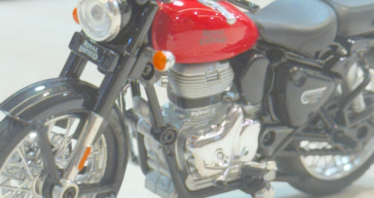 Royal Scale Model Enfield Motorcycle Toy – Pull Back Action, Detailed Miniature Replica for Collectors and Enthusiasts | Bullet Bike Detacheble Parts (Assorted Colour)