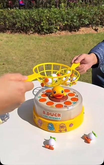 B.duck Bouncing & Learning Electric Carousel Toy, Improves Focus & Fine Motor Skills, Montessori Music Toy for Kids
