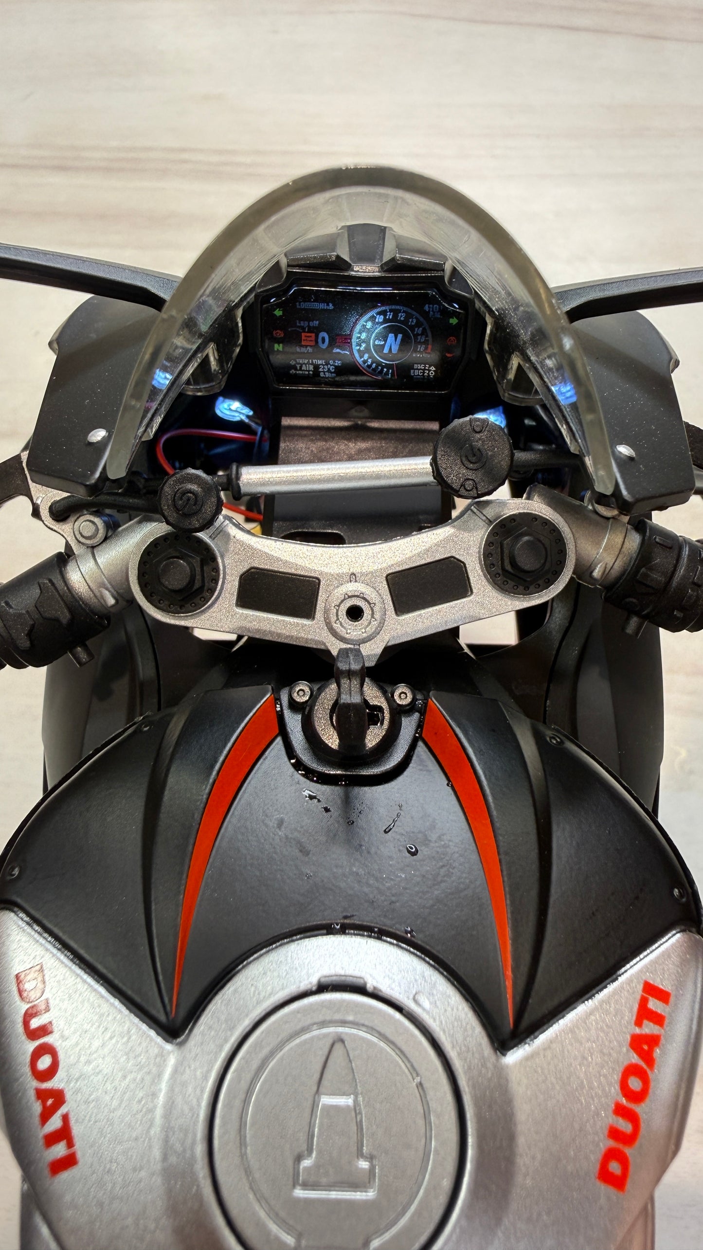 Ducati bike Super Bike Motor Cycle - with smoke and lights Tiny Figure Racing Sports Max Energy Power