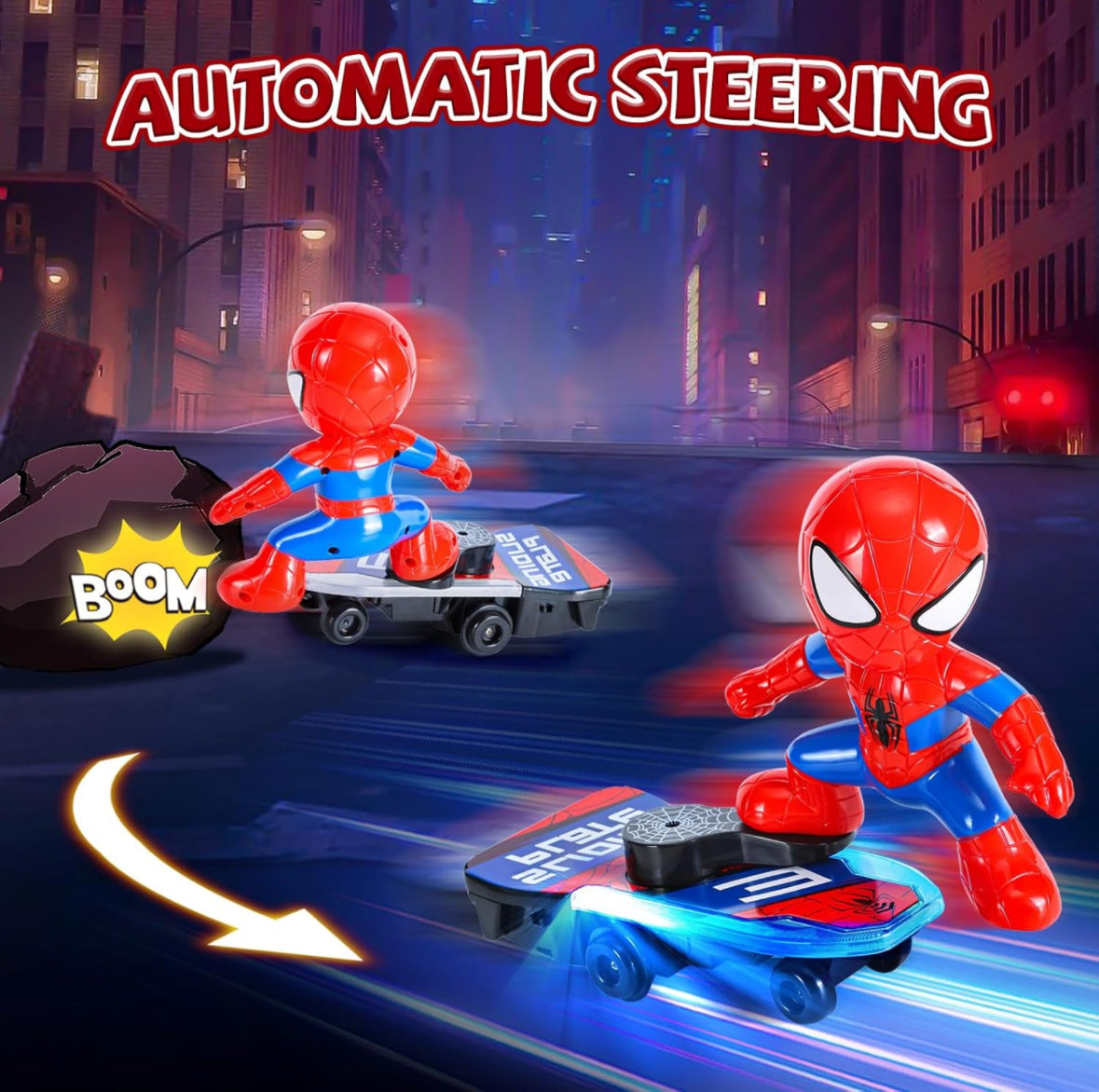 New Dancing Spiderman Toy for 4-6 Years Old, Spin Robot Spider Toy with Colorful Flashing Lights & Music, Interactive Toddler Kids Gifts Toy for 3 4 5 6 7 8 Years Old