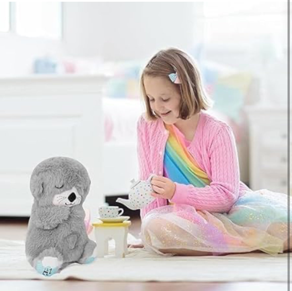Soft Breathing Teddy with Music & Lights