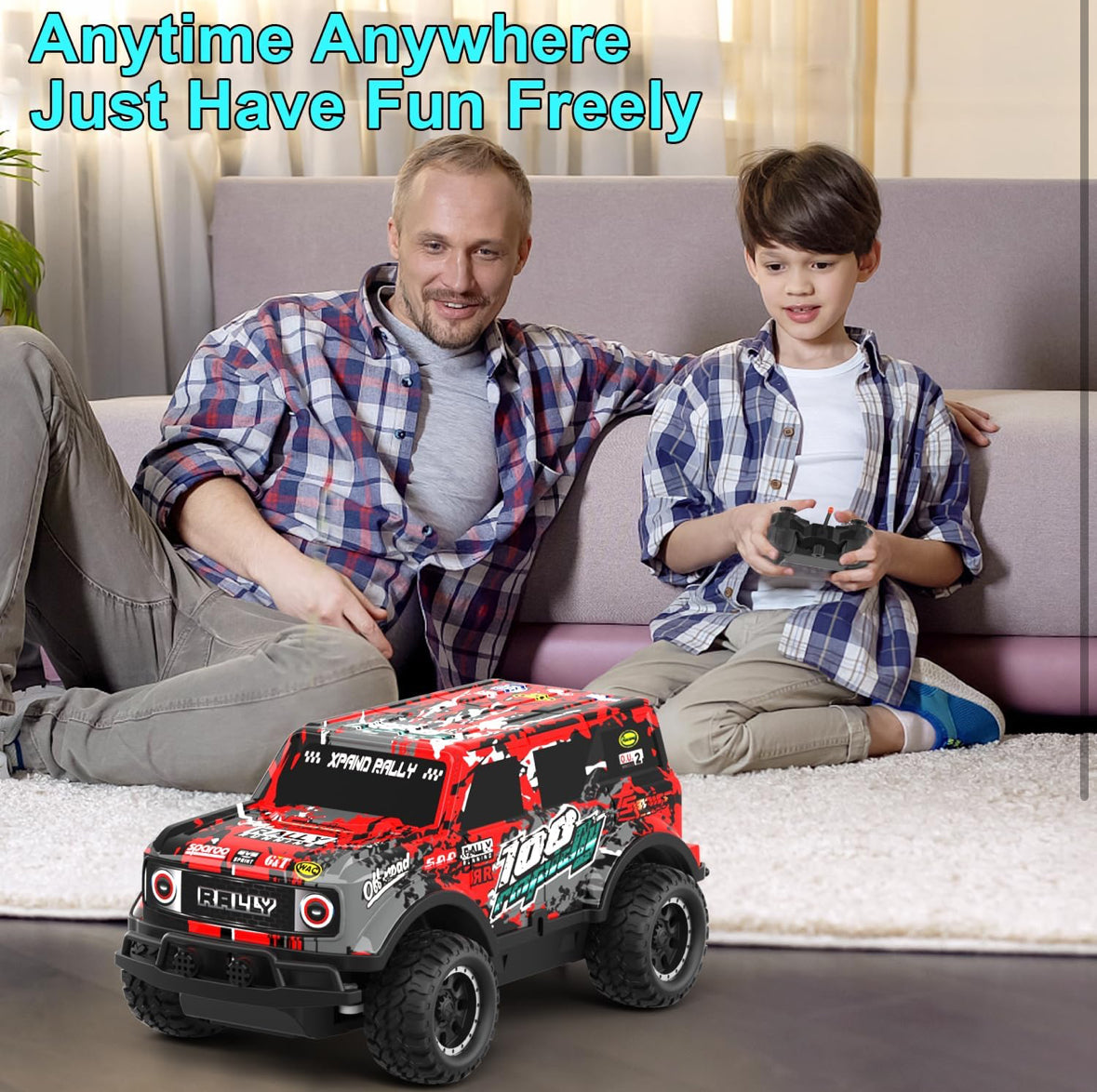 Remote Control Car, 1/24 Scale Light Up Racing Car Toys with Cool Led Lights