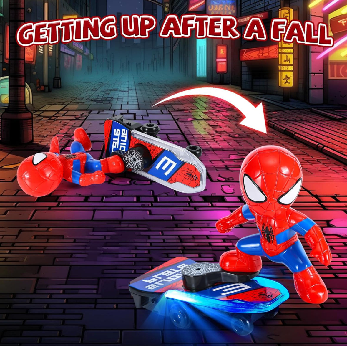 New Dancing Spiderman Toy for 4-6 Years Old, Spin Robot Spider Toy with Colorful Flashing Lights & Music, Interactive Toddler Kids Gifts Toy for 3 4 5 6 7 8 Years Old