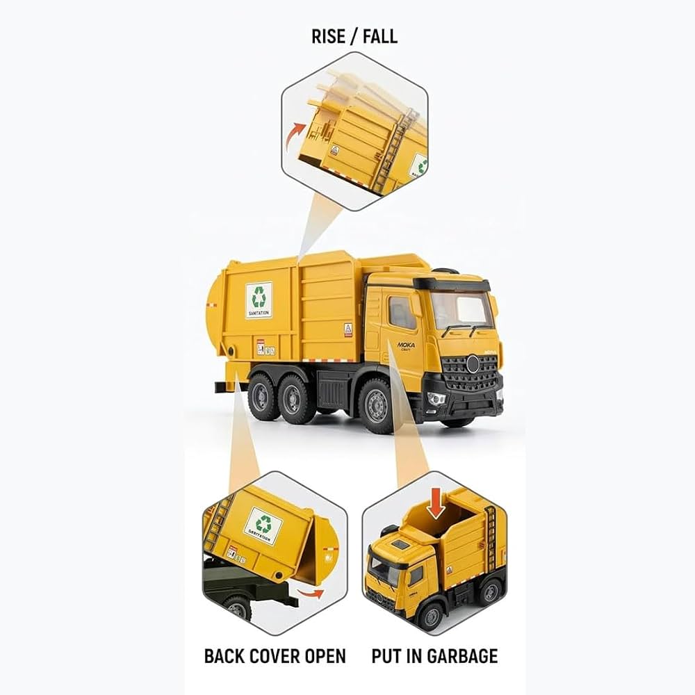 RC garbage Truck 2.4GHz Mobil sanitation garbage Truck Remote Control TRUCK -Auto Demo LED