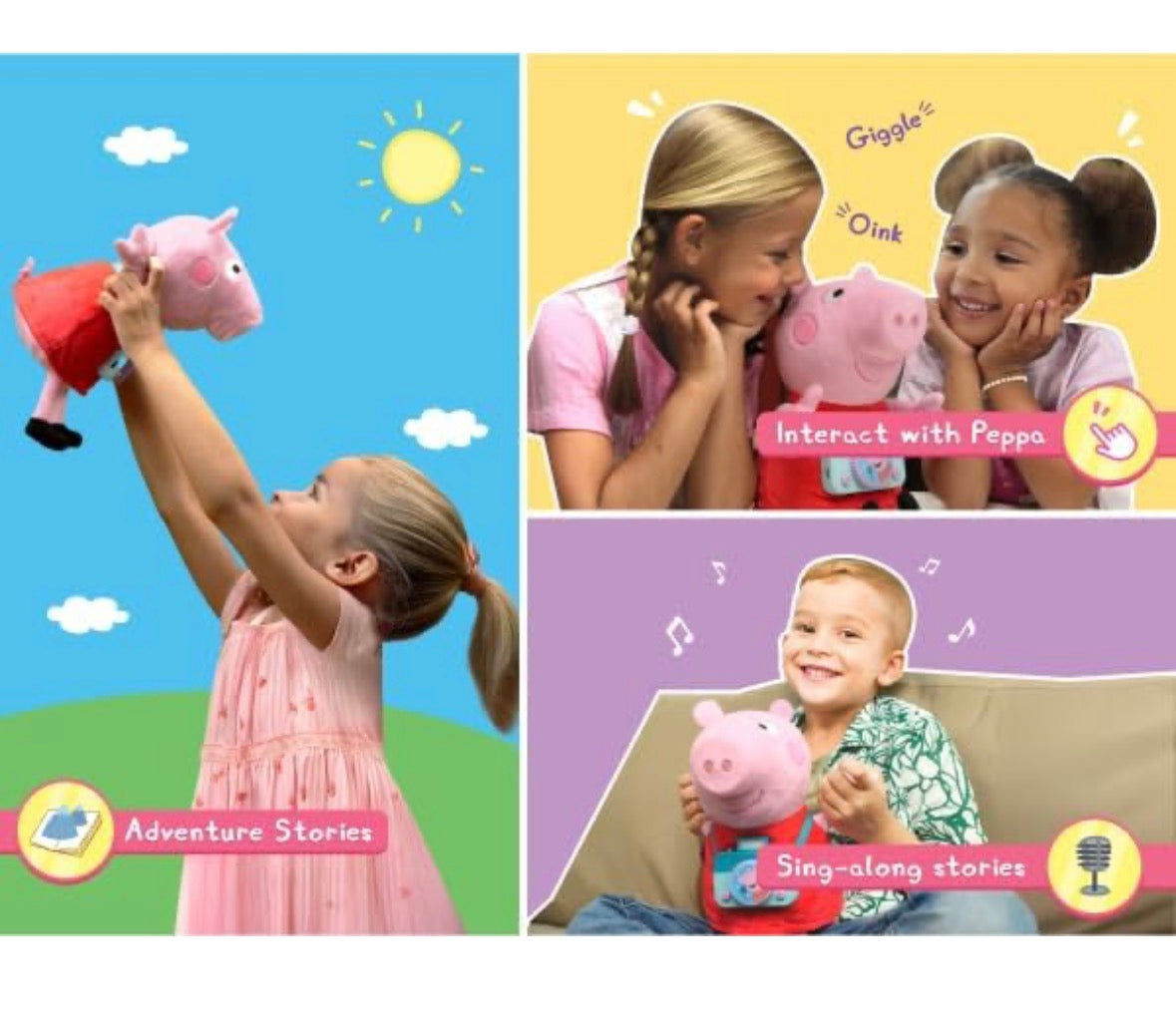 Peppa Pig Toy | Singing & Talking Plush | Interactive Soft Toy for Kids 3+ | Bluetooth Play with Rhymes, Stories & Pretend Play |