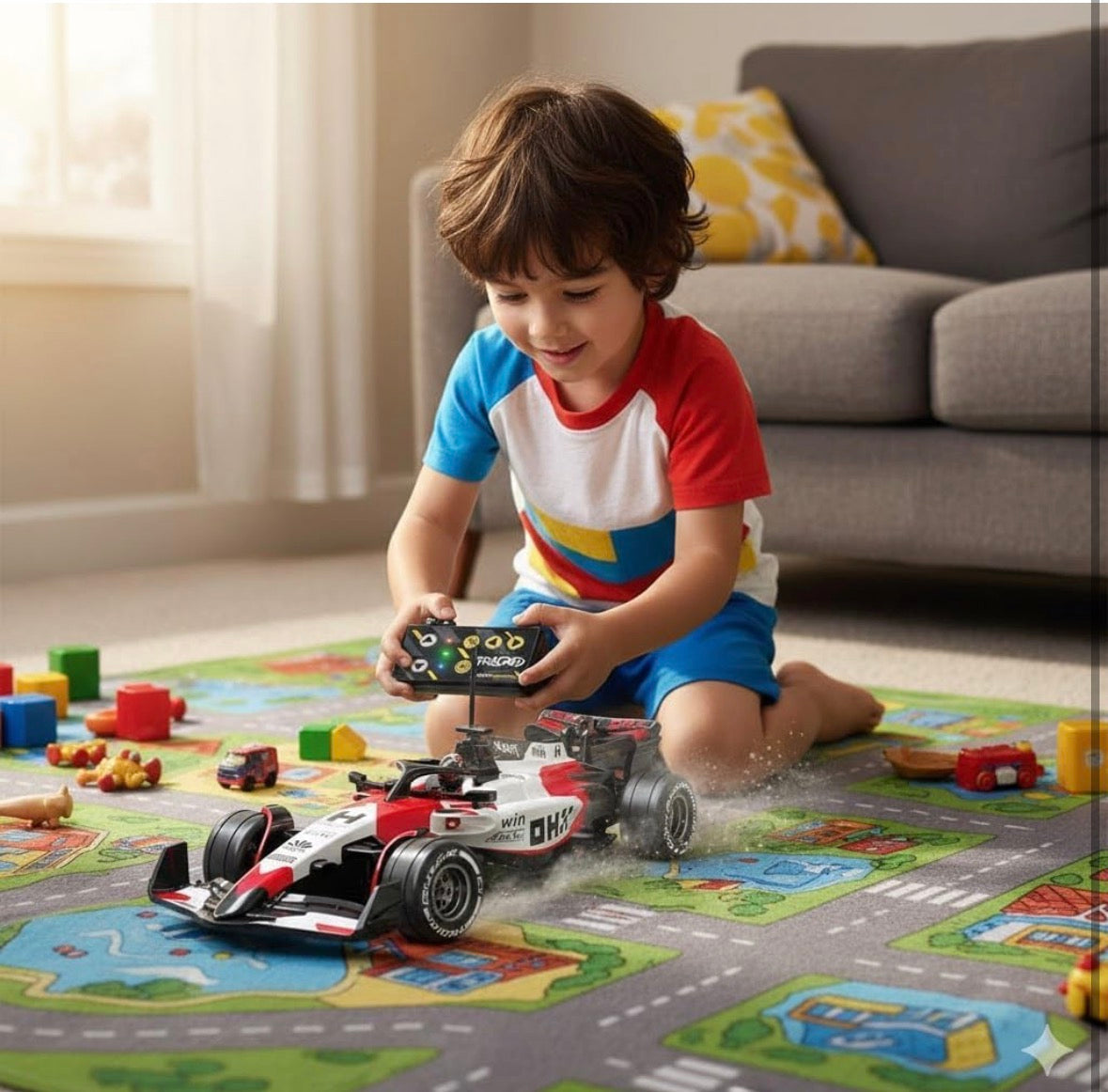 1:64 Die Cast Metal F1 Mini RC Racing Car with LED Lights – 2.4GHz Remote Control Car, 3-Speed Adjustable High Speed Alloy RC Car, USB Rechargeable Electric Toy Vehicle