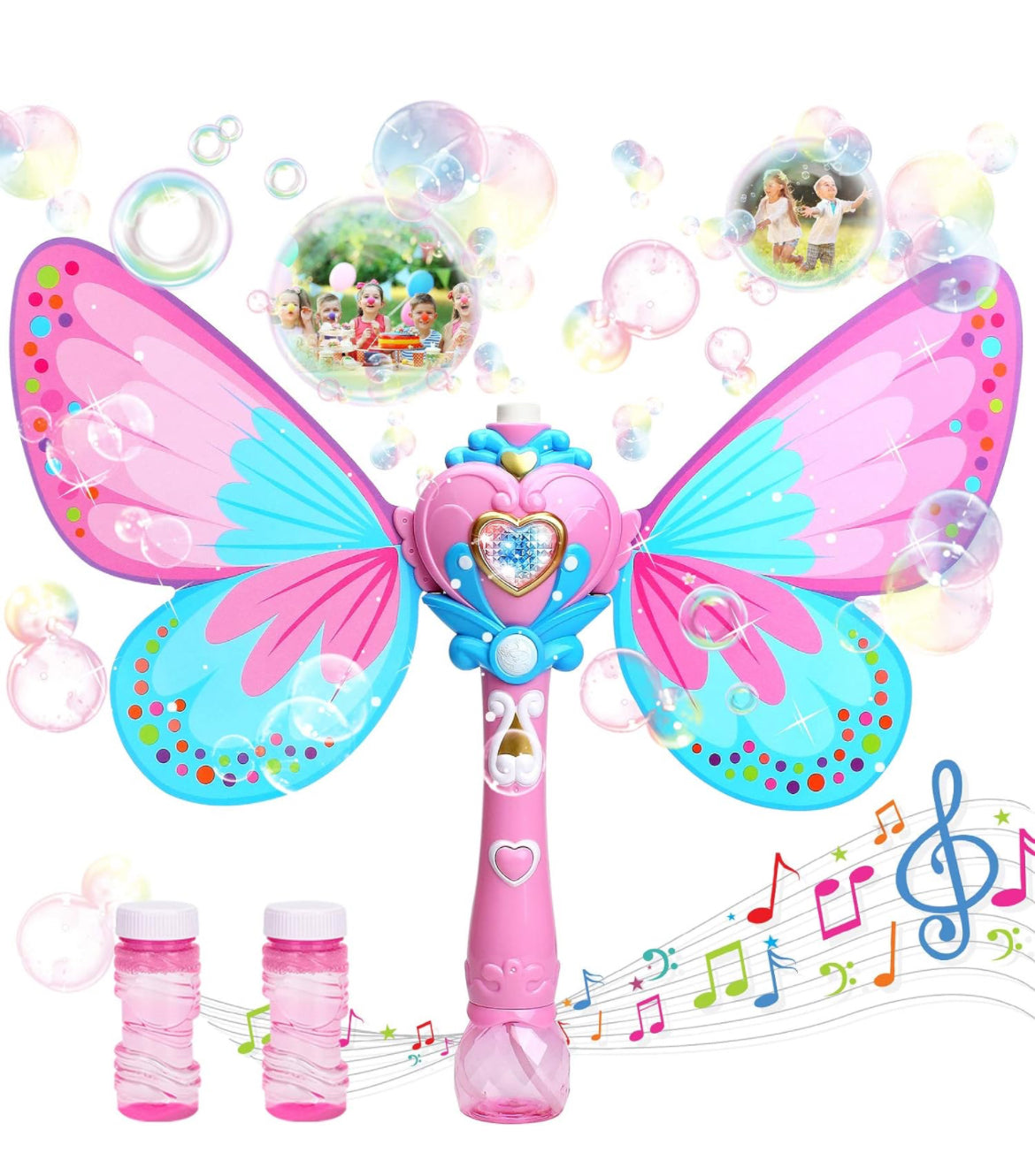 Unicorn bubble Stick with lights and music- bubble gun toy with lights - Cow bubble stick toy - playmaster toys