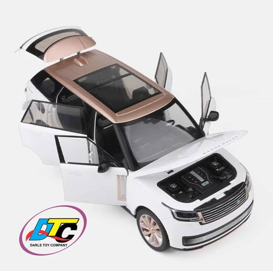 Real model Alloy Metal Pull Back Die-cast Car 1:18 range rover with lights and roof- Openable door with Light & Music