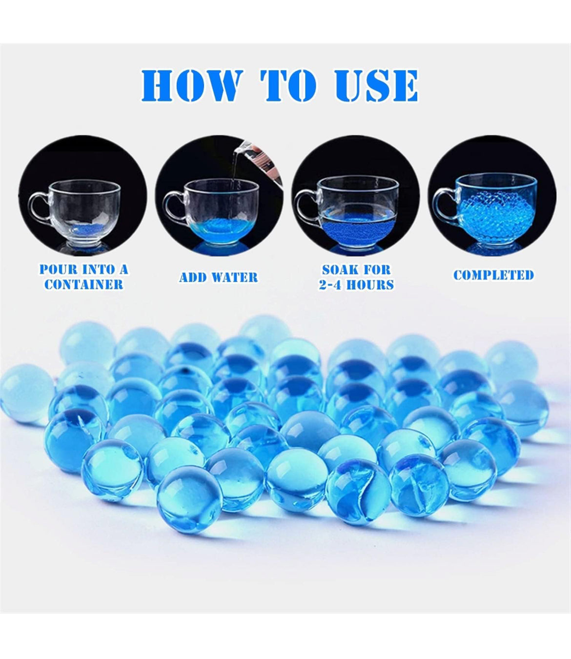 14000 Gel Blaster Refill Ammo Water Beads Gel Ball Pcs 7-8mm, Water Based Gel Balls, Non-Toxic