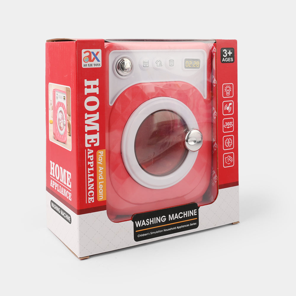 Automatic Washing Machine Toy for Kids | 360 Degree Rotating Pretend Play Washing Machine with Light & Sound | Interactive Household Role Play Toy for Boys & Girls