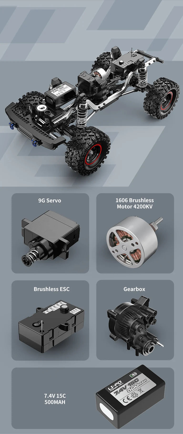 MJX Hyper Go H18P 1:18 Ford Bronco R Brushless 4WD RC Rock Crawler