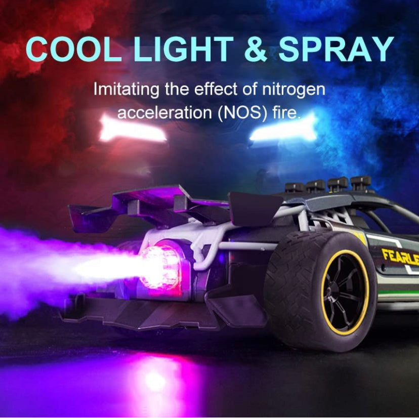 Spray Racing Smoke Car RC car 1/12 Scale RC Car Toys 2.4 GHz Spray Racing Car with Rear Fog Stream LED Light