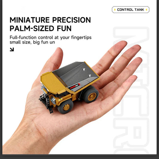 Mini RC Construction Dumper Truck Vehicle | 1:64 Scale Die-Cast Metal Body | Remote Control Engineering Toy Vehicle for Kidss | Realistic Simulation Styling (Truck 1.64 Scale)