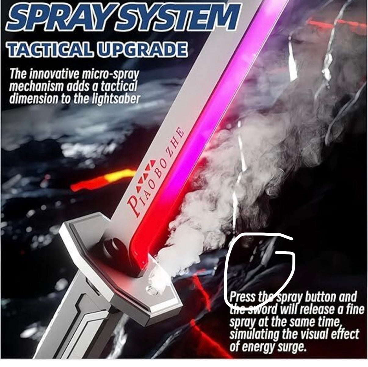 kids Sword katana - musical and rechargeable and lights - multi color - smoke and c type charging sword for kids (rechargeable )