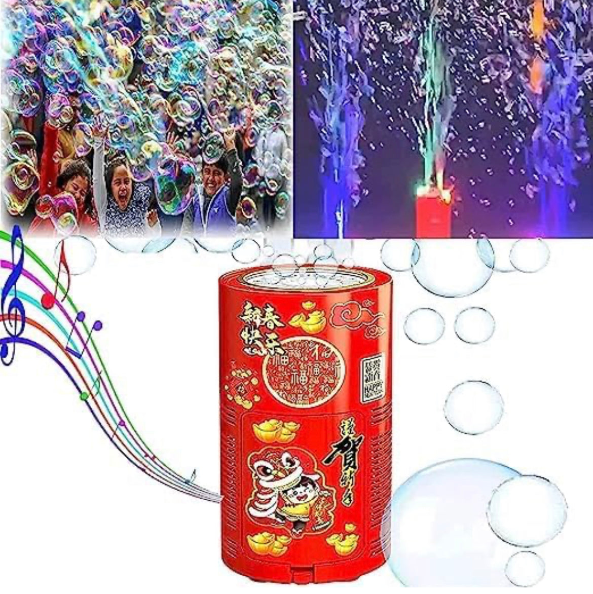 bubble machine popper with lights and music- 100000 bubbles machine - birthday machine  - playmaster toys