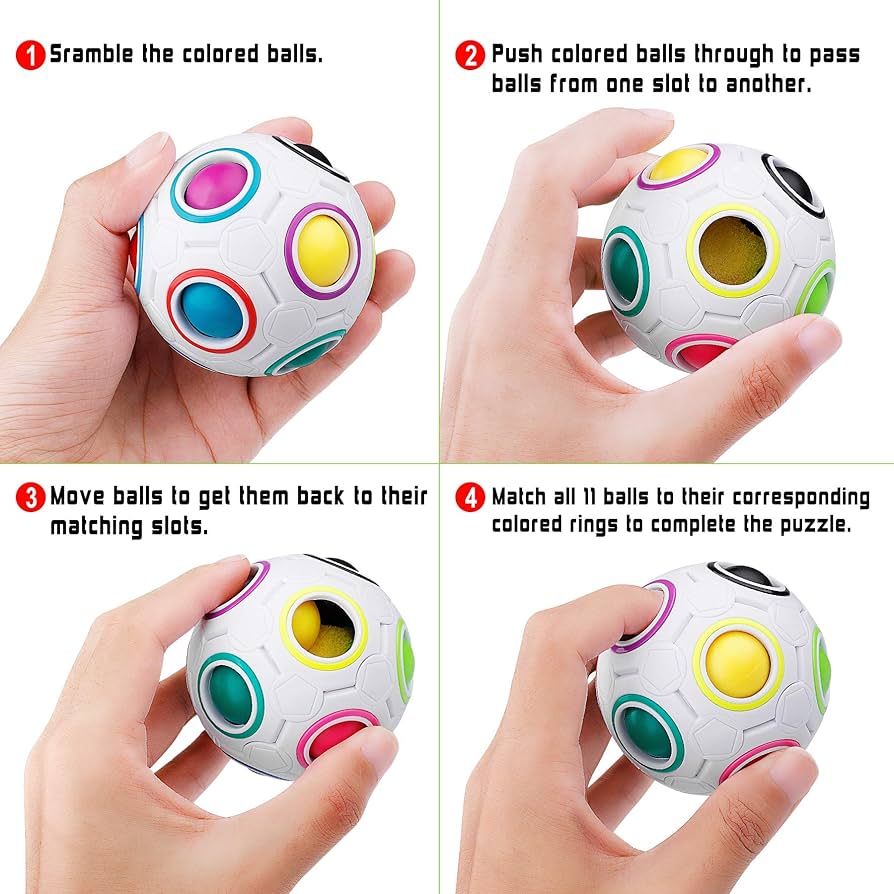 Magic Rainbow Ufo Ball,UFO rubik ball - Puzzle Ball Cube Brain Teasers Educational Toy For Kids & Adults,