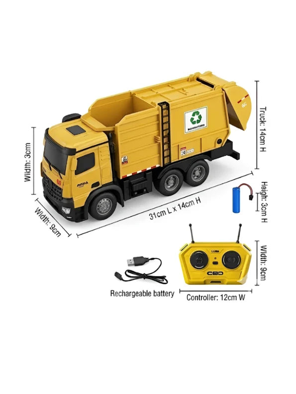 RC garbage Truck 2.4GHz Mobil sanitation garbage Truck Remote Control TRUCK -Auto Demo LED
