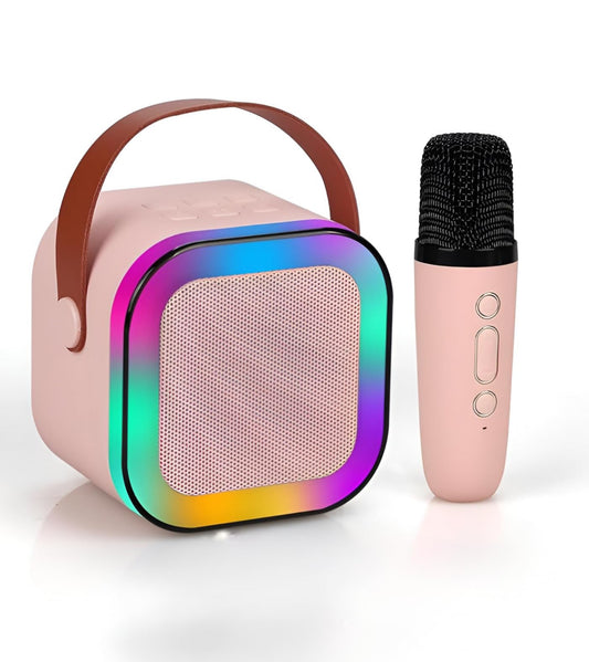 New Karaoke Microphone with Portable Bluetooth Speaker (2 sets - 2 speaker and 2 mics ) color changing lights Wireless Microphone for kids