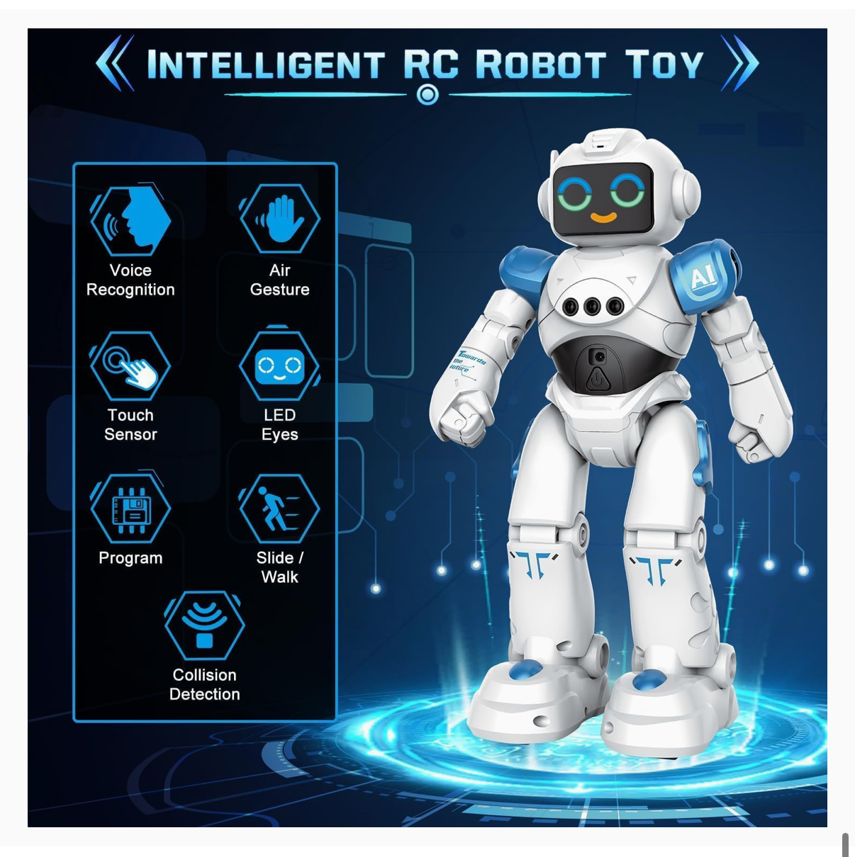 RC Robot Toys for Kids - Smart Talking Voice Remote Control Robot, Gesture Sensing Programmable Emo Robot Toy for Age 3 4 5 6 7 8 Year Old Boys Girls Birthday Gift Present