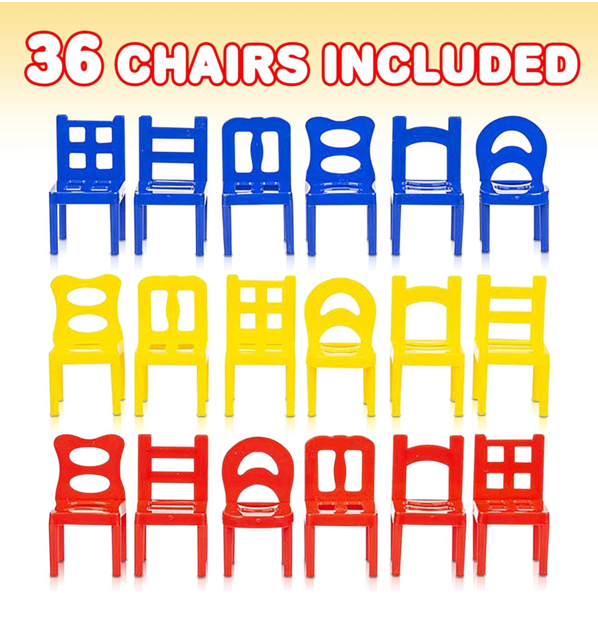 Balancing Chair Game with 18 Mini Chairs. Development Learning Game for Coordination & Balance