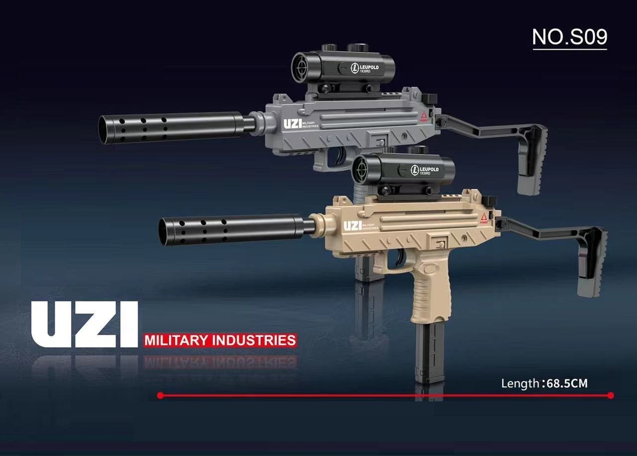 BIG SIZE UZI  gun Full speed Automatic jelly blaster gun + orbeezz Gun - rechargeable jelly shot gun - water bomb