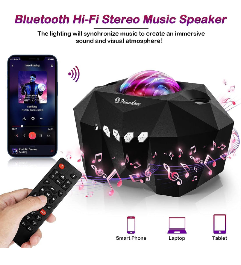 Aurora Lights Star Moon Projector with Remote Control & Bluetooth Music Speaker - Latest Moon projector - Playmaster toys video