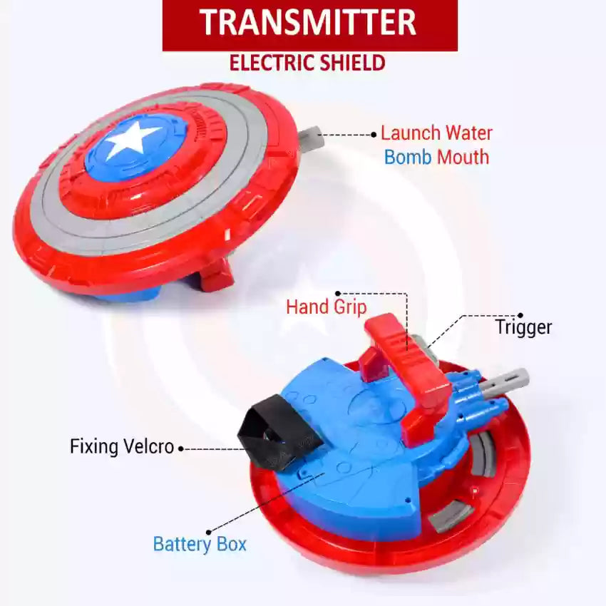 2 in 1 2024 Captain america shield gun shooting bullets - orbeez gun shield with dart bullets (2 in 1 dart gun)