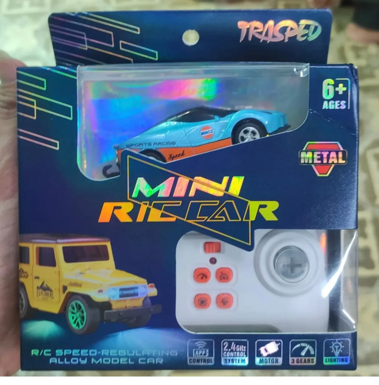 (Diecast metal) New smallest rc vehicle car for kids - remote control rc car with lights and speed changing  (rechargeable)