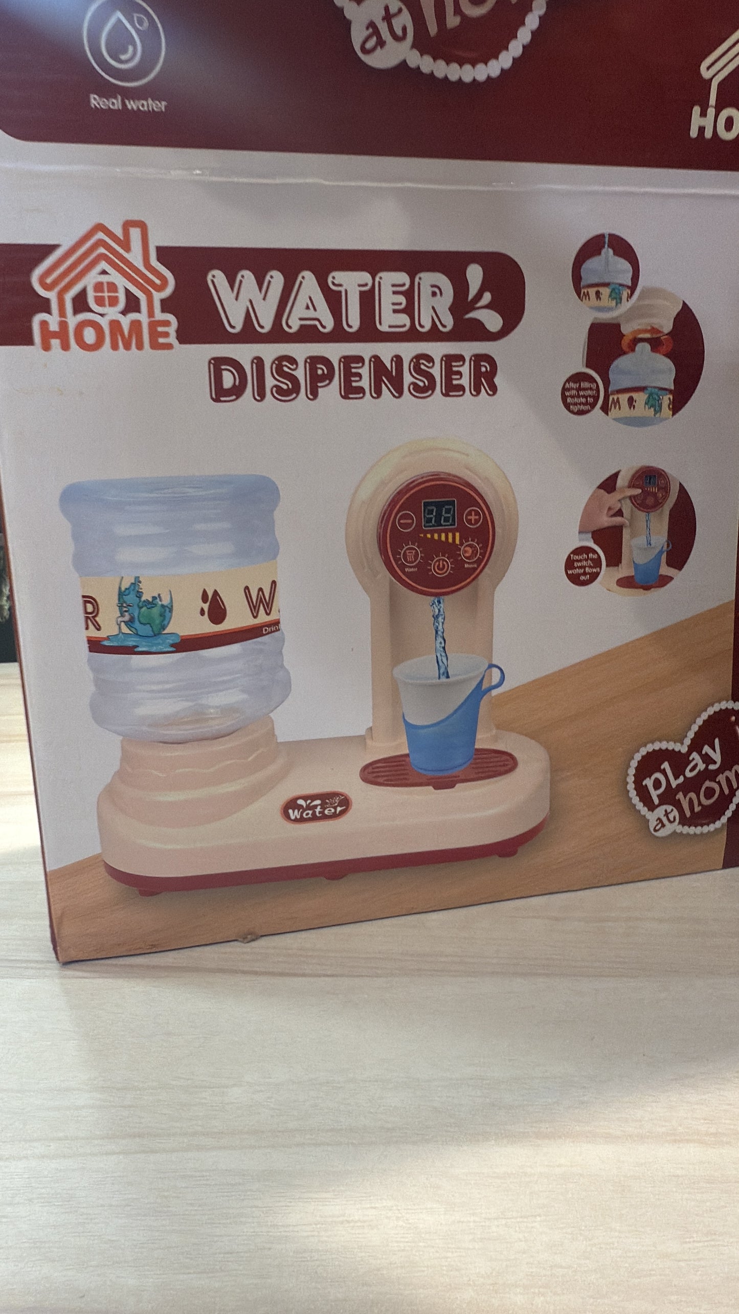 Water dispenser toy for kids with lights and music