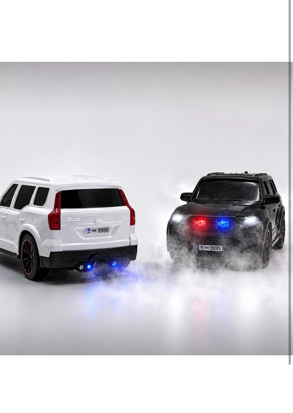 N RC Police SUV Car 1:18 Scale (Plastic) with Smoke Function, LED Headlights, Police Siren, 2.4GHz Remote, Type-C Rechargeable,