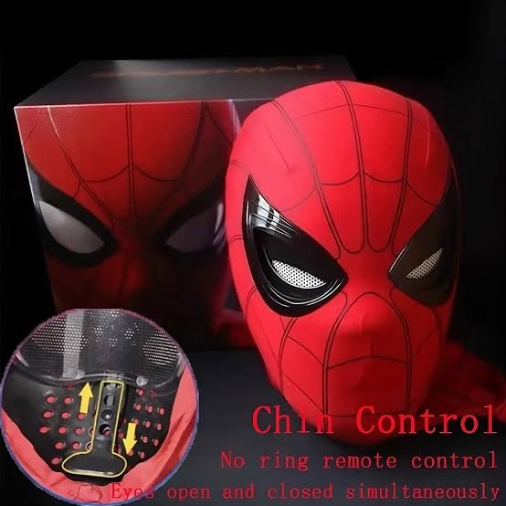 Spiderman mask for kids - jaw adhustable eye blinking mask