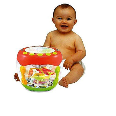 Fish Musical Rotating Drum Set for Kids with 3D Lights for Kids - musical FISH drum for KIDS 1-3 year kids