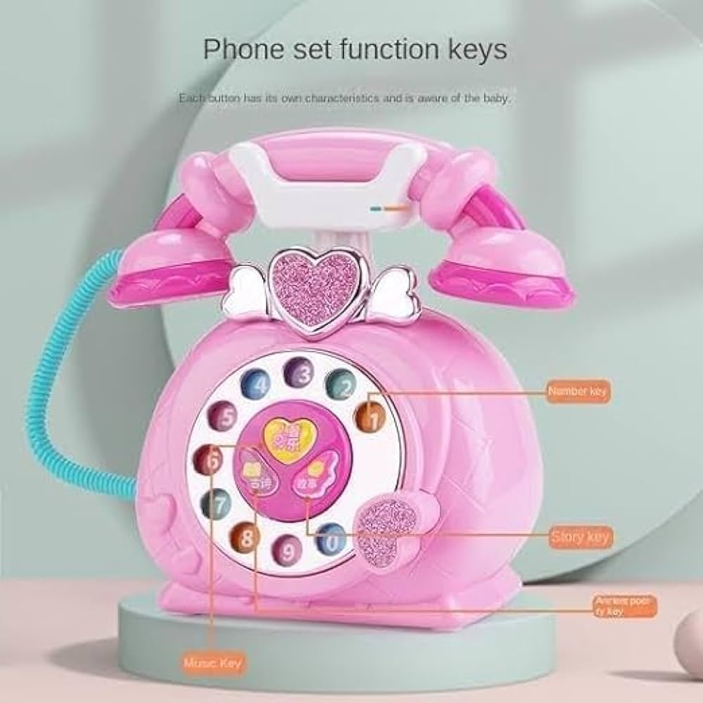 Playmaster Classic Old Style Musical Landline Telephone with Story & Poetry Sound For Kids - playmaster toys