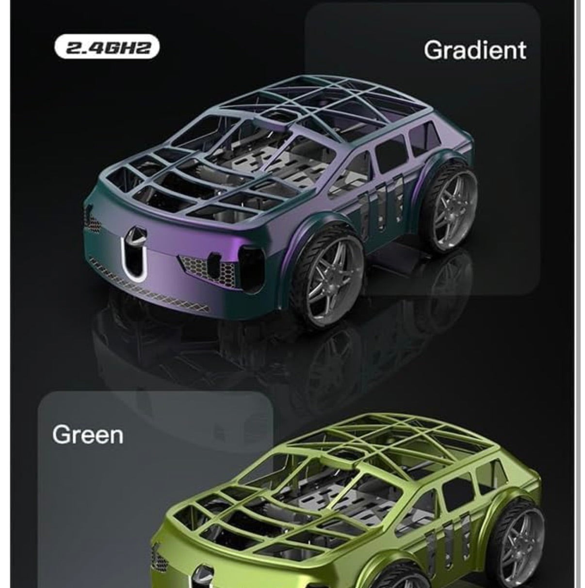 2.4GHz Flying Falcon RC Car 2-in-1 Air & Ground Racer | One-Click Takeoff Landing, Cool LED Lights Vehicle Toy for Kids Boys Girls (Multicolor)