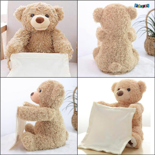 Peek - a - boo Teddy Bear Toy for Babies Sensory Learning Development - new toy for kids 1-3 years (3 aa battery required)