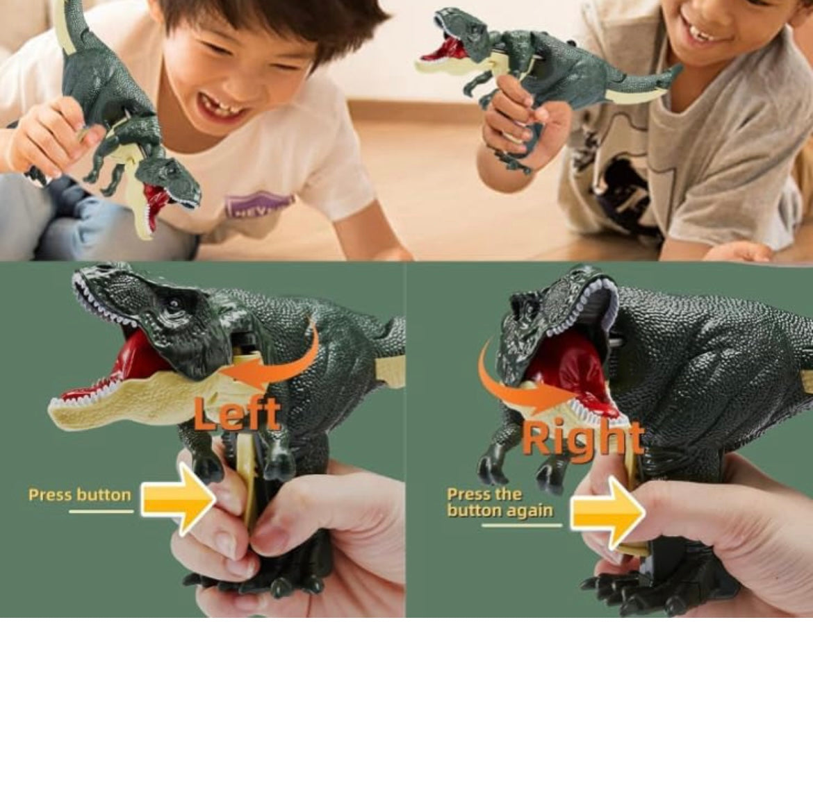 Automatic Biting dinosaur - movable Dino Gun Toy with music and light