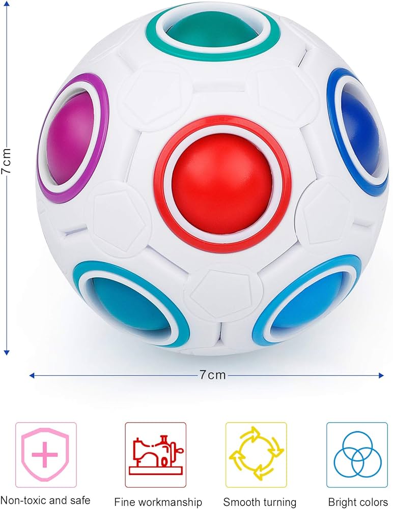 Rainbow Ufo Ball,UFO rubik ball - Puzzle Ball Cube Brain Teasers Educational Toy For Kids & Adults,