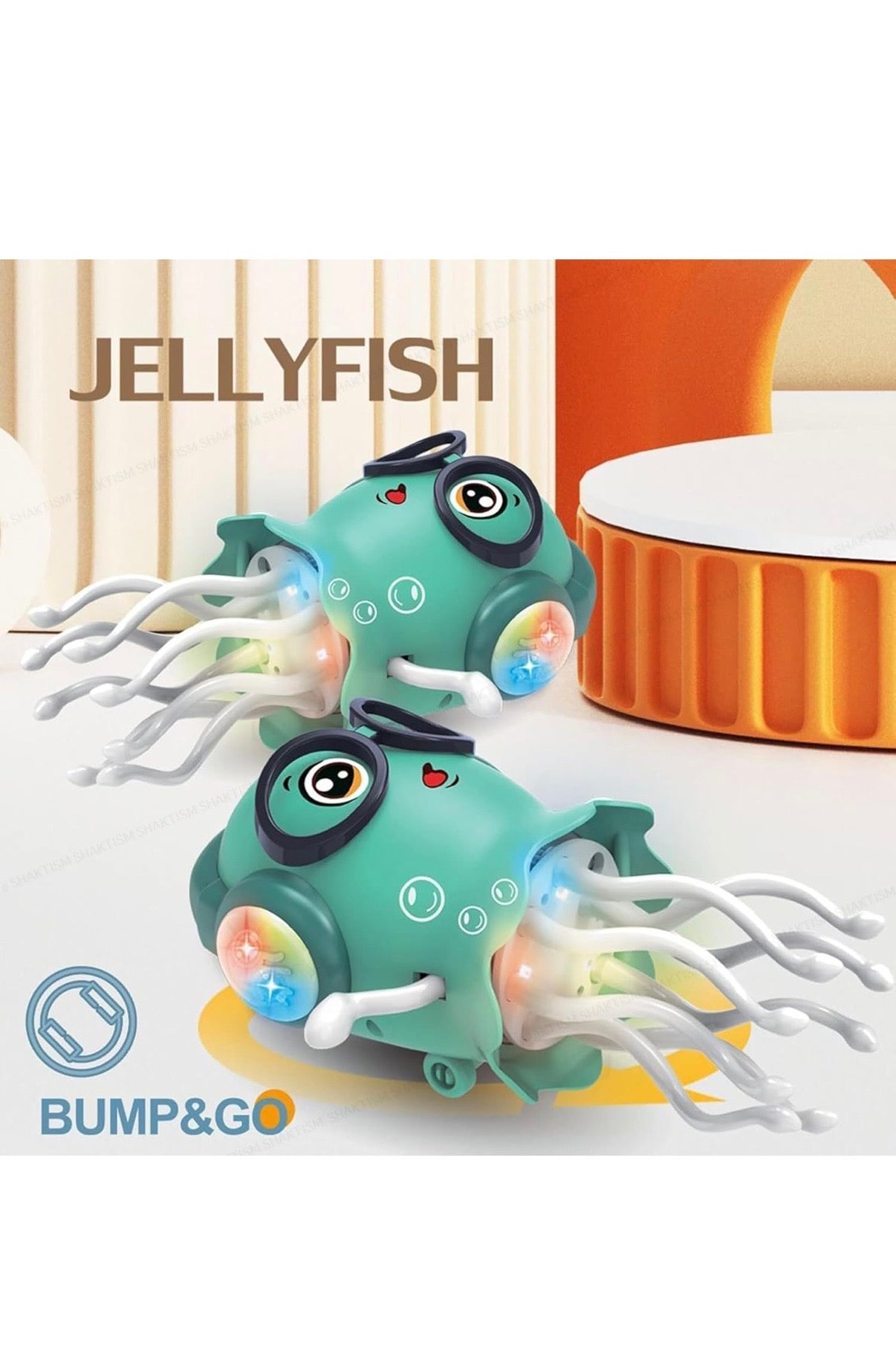 Jelly Fish toy can dance and can Roll on floor  with music and lights - Dancing Jellyfish Toy, Light-up Musical Octopus with 360° Rotating Tentacles, Interactive Educational Kids Toy Dancing Jelly Fish - Random color - playmaster toys