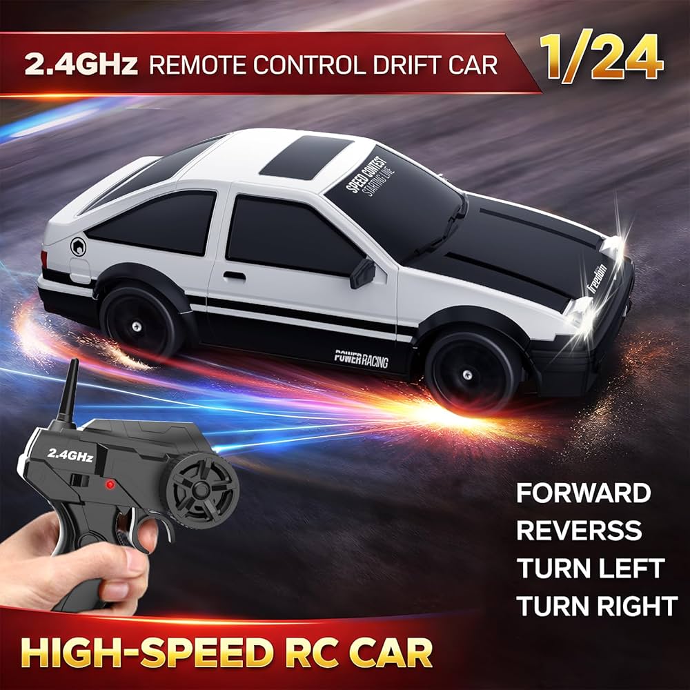 All New Driftcar MX 50 with Pop up  headlights Drift Car 1:24 20km/h 2.4g 4wd High Speed 3 Type Of Tire 2 Sets Of Tail Classic Racing Rc Cars For Adults (Copy)