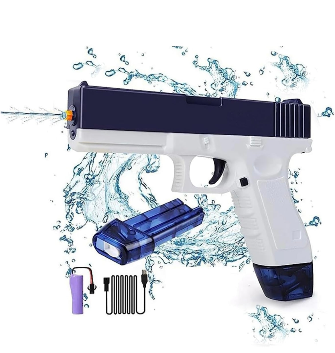 Burst Shot Pistol Gun Playing Holi Water Gun Automatic rechargeable  Age Over 5 Years (1 Pc Random Color) Small