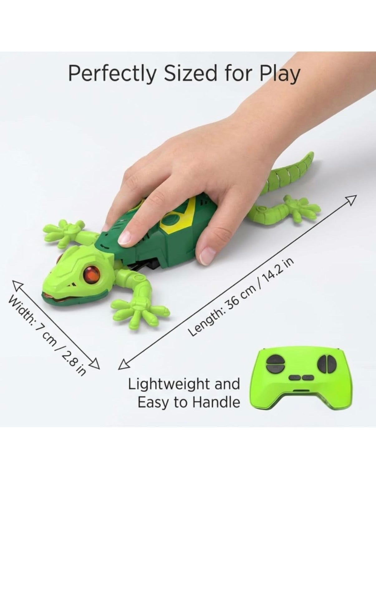 Wall Climbing Lizard Toy Remote Control with LED Eyes | Wall Crawler Gecko | Floor Ceiling Crawling Climbs Walls & Floors | Rechargeable RC Toy | Funny Prank Toys