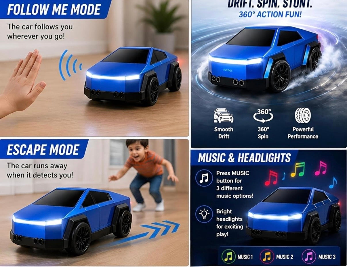 Remote Control tesla RC Drift Racing Car with LED Lights Mini Dream Car Follow Me Toy Birthday Gift for for Kids Boys Girls